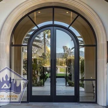 Pintu aluminium lengkung Jakarta Custom Mewah Diskon