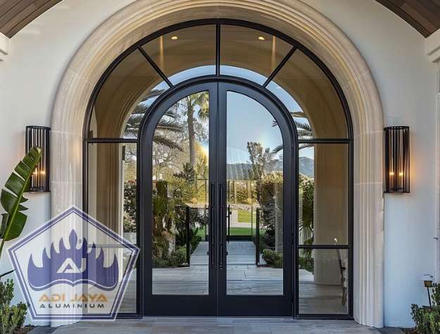 Pintu aluminium lengkung Jakarta Custom Mewah Diskon
