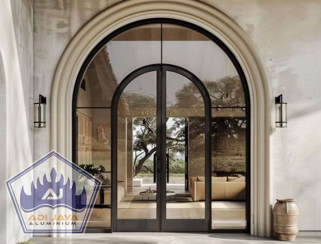 Pintu aluminium lengkung Jakarta Custom Mewah Diskon