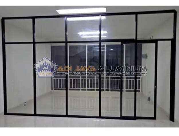 Partisi aluminium custom Bekasi pintu geser anti macet